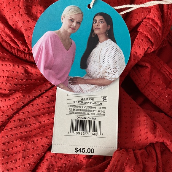 NWT RHODE @ Target Embossed Dot Ruffle Medium Coverage One Piece Swim Suit - Picture 7 of 8